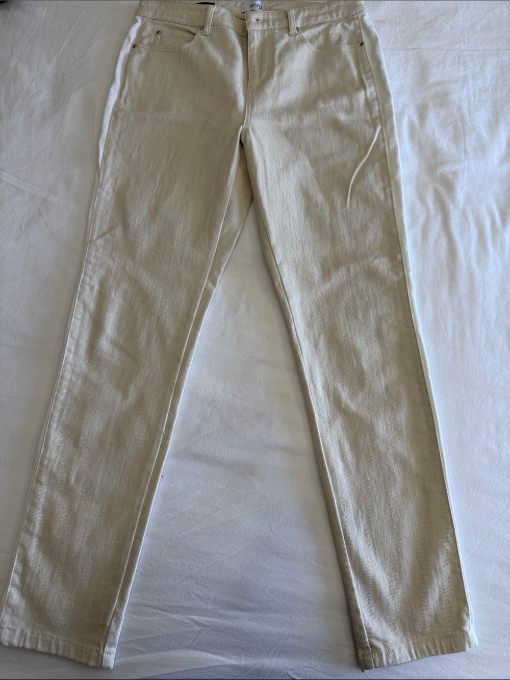 Ecru The Kinney Side Stripe Jeans Tan Cream Tuxedo Stripe Straight Leg Size 28